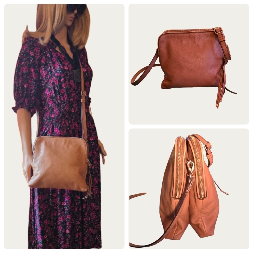 Banana Republic Butter Soft Leather Double Pouch Crossbody